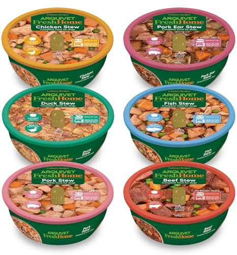 ARQUIVET Variety Pack - FreshHome - 6 olika gryta recept för hundar - 280 g - våtfoder för hundar - hundmat