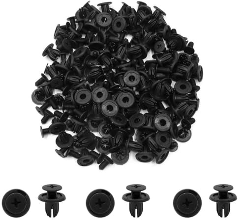 AputoXz 100 rivetti a pressione in plastica, con foro da 10 mm, clip di fissaggio per paraurti auto, colore nero