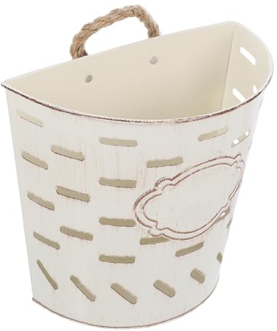 BESTonZON Fioriera da Parete Metallo Vintage Appeso per Piante Decorazione per Ed Esterni Colore Beige Portavaso da