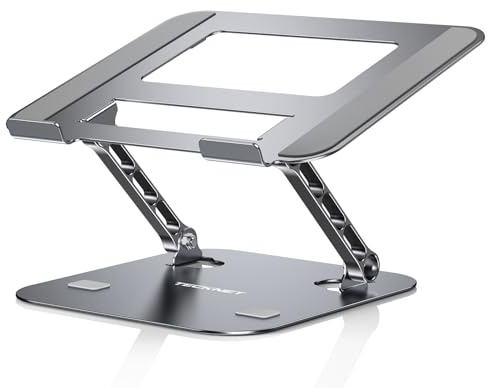 TECKNET Laptop Ständer Höhenverstellbarer, Ergonomischer Faltbarer (Grau)