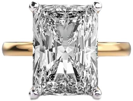 Anello solitario corona d'oro radiante in argento sterling 925 | placcato oro | con moissanite, anello di lusso fatto a mano a forma di cuscino per donna | LKJR_0733