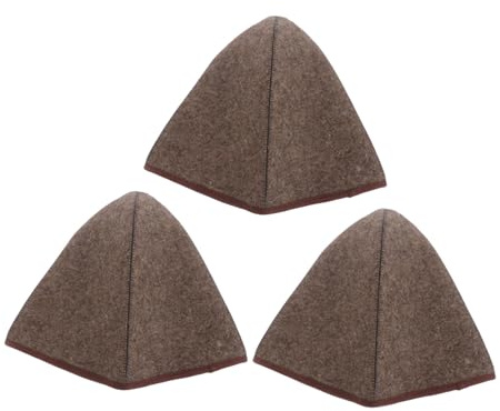 OUNONA 3 PCS Thick Wool Felt Sauna Cap for Hair Protection Insulated High Top Bathing Hat Breathable Steam Accessory for Men and Women for Sauna Spa and Shower Use
