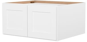 Furinno Shaker Wall Refrigerator Kitchen Cabinet, with 2 Doors, Ready to Assemble, 24 D x 30 W x 15 H, White