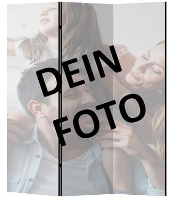 LUMASOUL Paravent einseitig - Personalisierter Paravent Raumteiler Innen mit Ihrem Motiv - Glamourös Raumtrenner - 135x172 cm