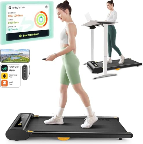 UREVO Tapis Roulant Elettrico Intelligente, Tapis Roulant Salvaspazio con Telecomando e App, Schermo LED, Ampia Superficie di Corsa, Motore Silenzioso, Ideale per Casa e Ufficio