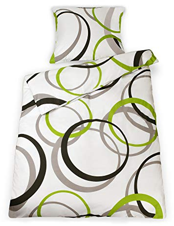 Beautissu Renforcé Bettwäsche 135x200 cm 2er Set Nina – Bettwäscheset 2teilig 100% Baumwoll Bettwäsche mit Reißverschluss - Ganzjahresbettwäsche Set 1x Bettdecken Bezug & 1x Kissenbezug 80x80 cm