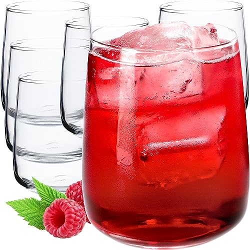 KADAX Verres à Eau et à Boire - Lot de 6 en Verre Robuste pour Jus, Bière, Cocktail, Boisson - Idéal pour Jardin, Fête (Rebeka, 330ml)
