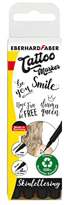 EBERHARD FABER 559506 - Tattoo Stifte Set Skinlettering, 4 Stifte im Kunststoffetui