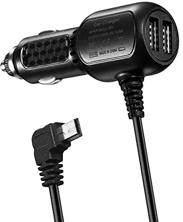 Car Charger Charging Cable Vehicle Power Cable Compatible for CARRVAS,Xgody J727,AROVA,AZDOME M550,Pruveeo,Magellan Roadmate,Garmin Dezl GPS Navigation Power Cord Supply