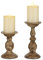 Sziqiqi Vintage Support pour Bougies Piliers Lot de 2, Porte Bougie en Fer Chandelier Bougeoir Métal Bougeoir Candélabre Photophore pour Décoration de Table Salon Noel Maison Chambre Deco