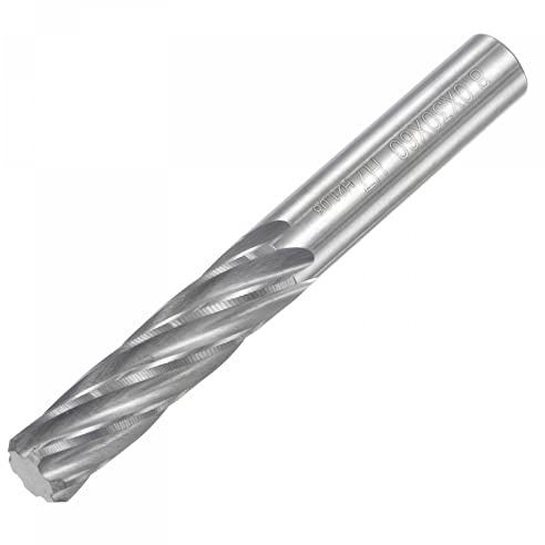 sourcing map Chucking Reamer, 8mm C3/K10 Tungsten Carbide H7 Accuracy Lathe Machine Reamer 6 Spiral Flutes Milling Cutter