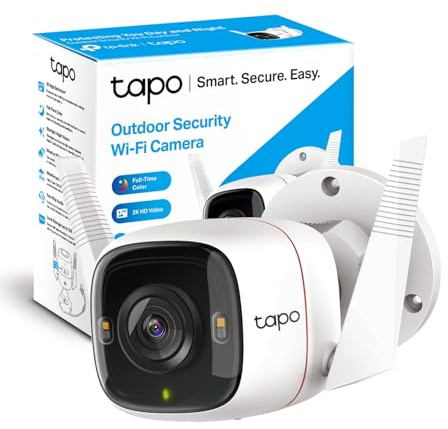 Tapo 2K+ Outdoor Wired Security Camera - Person/Vehicle/Motion Detection, 24/7 Recording, Starlight Color Night Vision, Subscription-Free Local Storage or Optional Cloud, Works with Alexa, C320WS