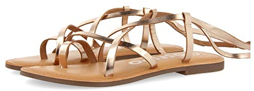 GIOSEPPO Sandali a strisce sottili color pelle da legare alla gamba lussat, oro, 39 EU