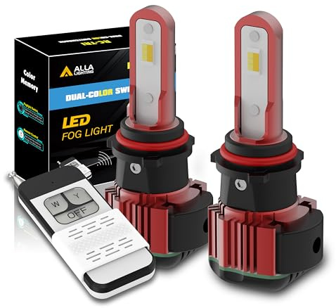 Alla Lighting P13W 12277 LED Switchback Daytime Running Lights Bulbs DRL w/Remote Control, 6000K White/3000K Yellow Dual Color Easy Switch, Xtreme Super Bright