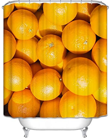 Tenda da Doccia per Esterno Tenda per Bagno Finestra Singola Arancia Tende Doccia A Ombrello Supporto Tenda Vasca da Bagno Polyester con 12 Anelli di Sospensione, 180X180Cm