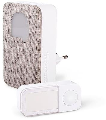 SCS Sentinel, CSF0105, Carillon SONE Stylé Sans Fil et Sans Pile, Sonnette Extérieure Etanche, Portée jusqu'à 150 m en champ libre, Haute résistance bouton poussoir, 100% Autonome, IP65