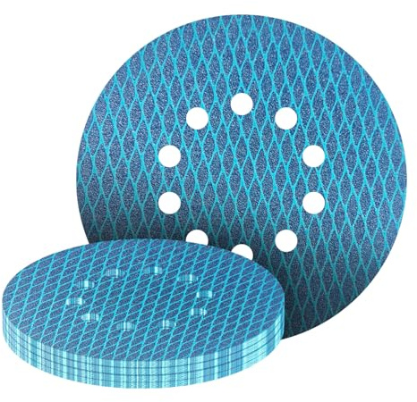 GZKTY 15 Piezas Discos Lija 225mm | Grano P80 | Discos Pulidora 225mm 10 Agujeros | Papel Lija Para Lijadora Jirafa, Lijadora de Paredes y Techos
