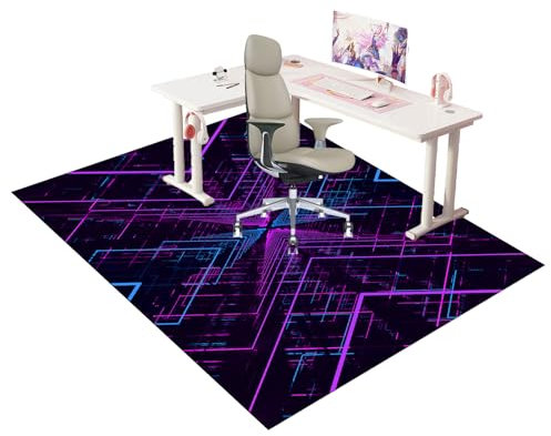 Unterlage Schreibtischstuhl Gaming Stuhl Unterlage Bodenschutzmatte Bürostuhl Teppich Unterlage-Kratzfest für Parkett und Hartböden Bürostuhl Unterlage für Stühle Hohe Dichte Anti-Silp 90 x 140 cm