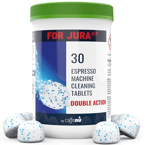 Jura Compatible Cleaning Tablets. 30 Coffee Machine Cleaner Tablets. Cleans Internal Parts, Portafilter, Inaccessible Areas.