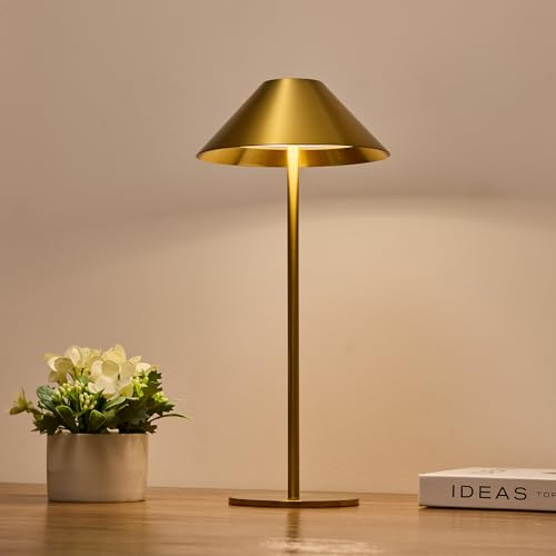 Lalavon LED Tischlampe Kabellos, 3 Farben Akku Tischleuchte 3000K-6000K Dimmbar Aufladbar 4000mAh, IP54 Wasserdicht für Outdoor, Garten, Esstisch, Schlafzimmer, Balkon