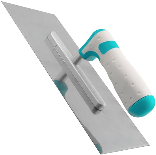 AERZETIX - C75076 - Lisseuse de Finition Taloche Spatule Platoir sans Dents - Outillage Outils а Main pour la Construction - Maçonnerie Maçon Enduit Plâtre - Bricolage - Manche en Caoutchouc - Acier