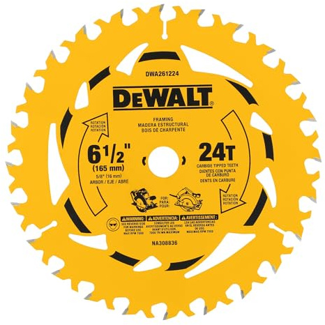 DEWALT 6-1/2 in. 24T Circular Saw Blade (DWA261224)