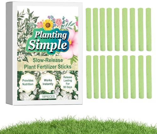 Fertilizer Sticks - Plant Food Sticks, Indoor Flowering Fertilizer, Plant Growth Enhancer Sticks | Easy Plant Care 18x Plant Food Fertilizer Sticks, Long Lasting Nutrient Rich Fertilizer for Outdoor