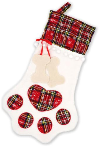 Cane Gatto Calze Natalizie, Sacchetti Regalo di Natale Cane Animale Domestico Calze Calze Decorazione Natalizia Calza Appesa Bambola Giocattolo Decorazione Regali, calze natalizie, 45 x 28 cm
