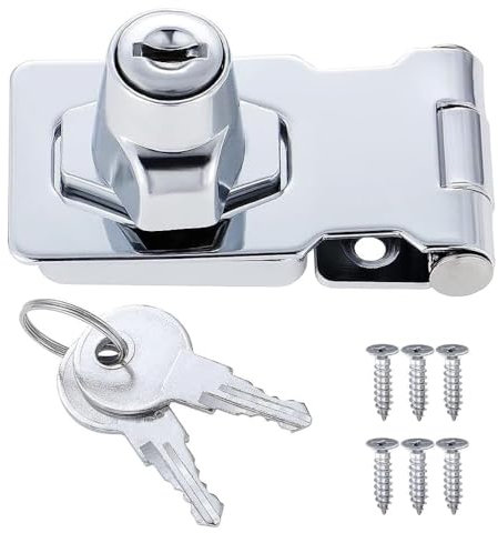 2 cerraduras con llave, perilla giratoria, cerrojo de seguridad con llave, cerrojo de puerta con llave para cobertizo, armario, cajón de muebles (2.5 pulgadas)