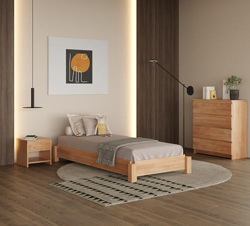 KROKWOOD Solid Wood Bed Stella (stackable) in Beech (European Single) 90x200 cm