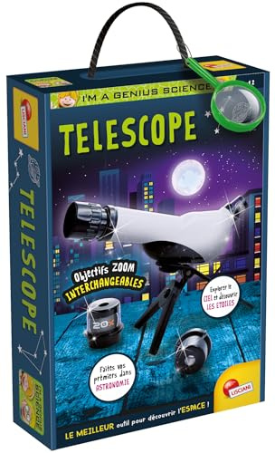 Lisciani - I'm A Genius - Telescope for Children from 7 Years - Educational Game Astronomy - Observation of Stars and Nature - Zoom x 20 x 30 x 40 cm - Birthday Gift Idea - Scientific