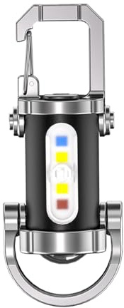 Ruwshuuk Lampe LED de Porte-Clés - Lampe de Poche Compacte - Torche Rechargeable 3 Modes Lumière Puissante pour Camping Randonnée Fêtes Extérieur Hommes