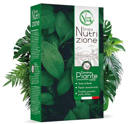 VerdeVita Concime Granulare per Piante Verdi Pronto all'Uso – Fertilizzante a Rapido Assorbimento - Nutrimento Completo per Foglie Rigogliose - Uso Interno ed Esterno