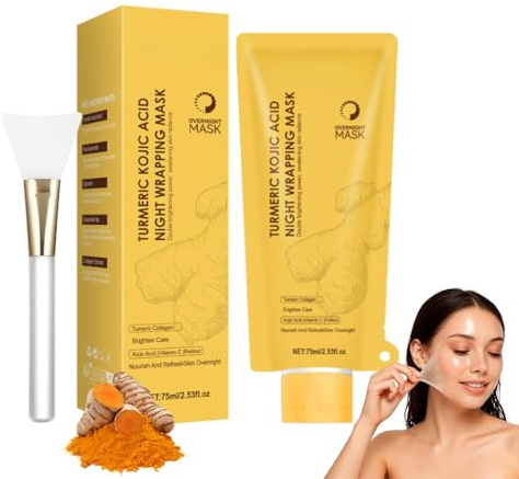 ROSEYE Kurkuma Peel Off Maske mit Kollagen & Retinol (75ml) | Sanfte Porenreinigung & Anti-Aging Über Nacht | Verbessert den Hautton | Vegan, Für empfindliche Haut