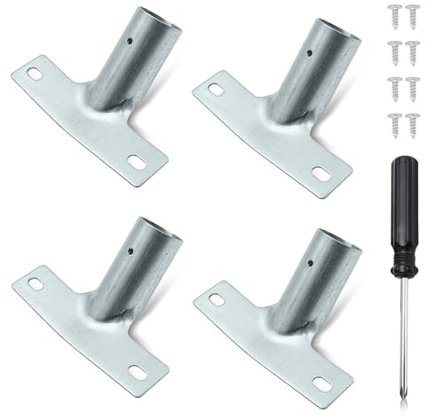 Supporto per manico in metallo, 4 pezzi, supporto per manico della scopa fino a Ø 25 mm, set di supporto per manico in metallo per scopa con cacciavite a croce per asta telescopica