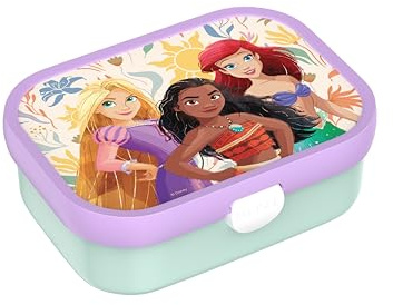 Mepal - Fiambrera Campus - Bento Box para Niños - Lonchera con Compartimento y Tenedor - Fiambrera con Cierre de Clip - Sin BPA y apta para Lavavajillas - 750 ml - Princess Power