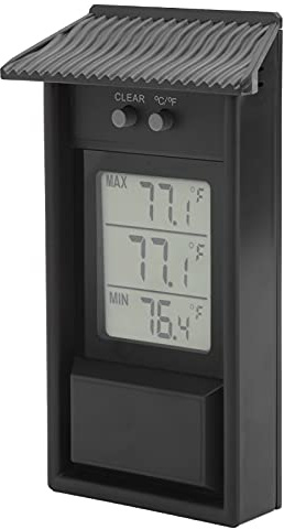 LiebeWH Digital Termometer Utomhus Vattentät Temperaturmätare med Krok, ABS-material, LCD-skärm, Exakt Mätning - Perfekt för trädgårds- och Växthusbruk