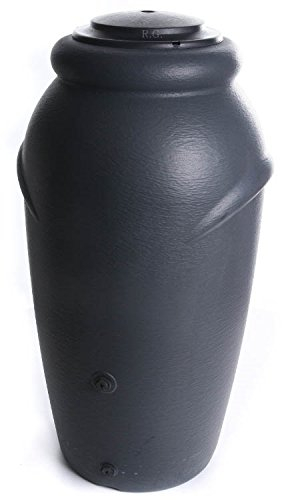 Regenwassertonne Regentonne Regenbehälter Regentank Amphore 210L Anthrazit mit Wasserhahn