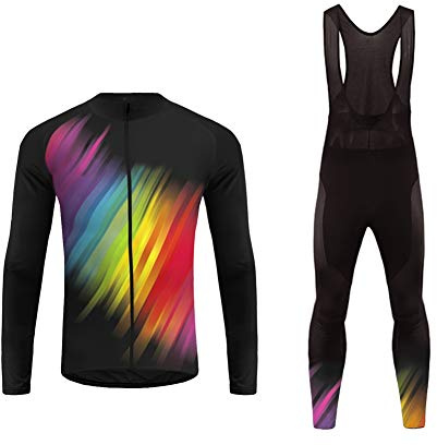 UGLY FROG UFDS37 Radfahren Lange Radtrikot Set Winter Bike Kleidung Herren Fahrradbekleidung Langarm Outdoor Radsport Gemütlich Radkleidung Trikot Jersey + Lange Radlerhose im Cold Wear