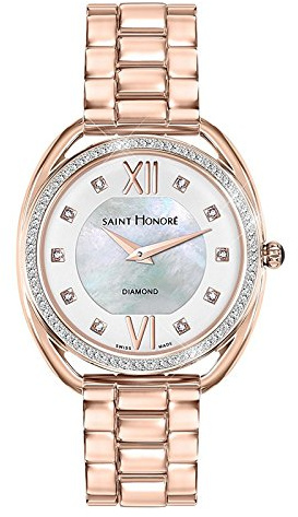 Saint-Honoré Schweizer Quarzuhr für Damen Saphirglas Edelstahlarmband rosegold Armbanduhr Made in Switzerland 7211238YADR