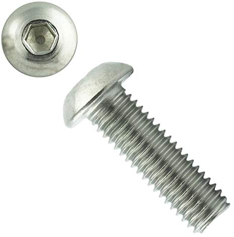 Eisenwaren2000 | Tornillos de cabeza alomada M4 x 6 mm con hexágono interior (100 unidades) - ISO 7380, tornillos de cabeza alomada con cabeza plana, tornillos de rosca - acero inoxidable A2 V2A