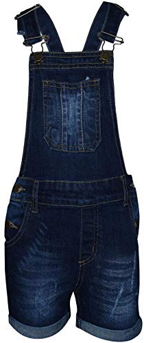A2Z 4 Kids Girls Denim - Shorts Dungaree D77 Dark Blue 13