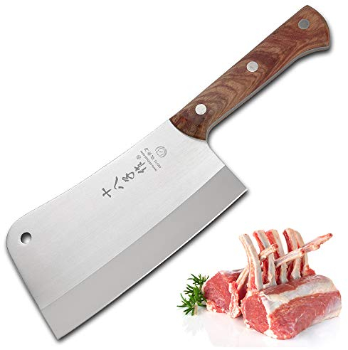 SHI BA ZI ZUO Cuchillo de carnicero resistente para cortar huesos, cuchillo de cocina resistente