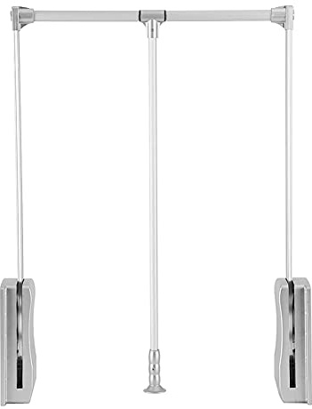 Greensen Adjustable Pull Down Closet Rod, Heavy Duty Aluminum Wardrobe Rail, Retractable Clothes Hanger Organizer, 32.7 to 45 Inches