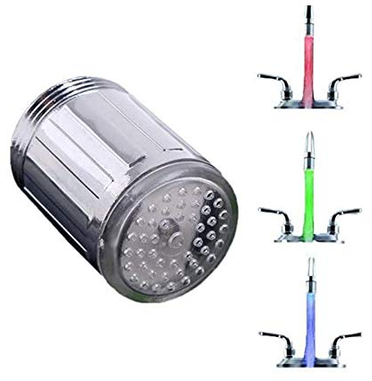 Robinet D'Eau LED Coloré,Lumineux à LED Embout de Robinet, 3 Couleur Sensible À La TempéRature LED Robinet D'Eau, Pour Dans Les Restaurants,Maisons,HôTels,Salles de Bains,Accessoires de Cuisine