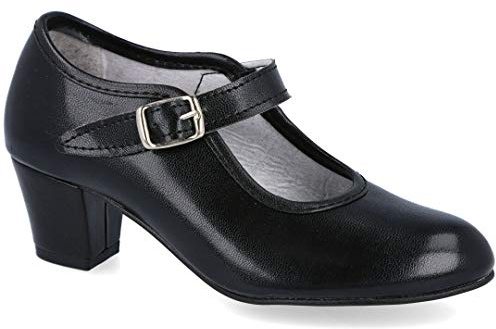 Creaciones Pasos DE BAILE15 Zapatos Flamenca - Sintético para: NIÑA Color: Negro Talla: 35