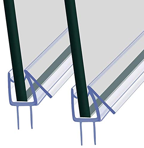 2Pcs Plastic Shower Door Bottom Seal Strip for 4-6mm Glass Door - Replacement Screen Seal With 8-10mm Gap