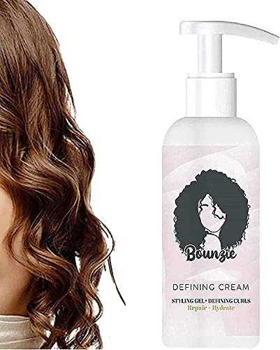 BounzieCurls Boost Defining Cream Elastin Curly Hair Moisturizing Styling Repair Curling Essence Hair Care Elastin, for Frizz Control & Color Treated, Curl Moisturizer (Press Type-1Pcs)