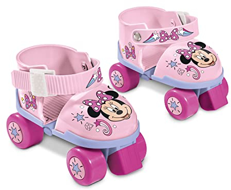 Mondo Toys - Minnie Disney verstellbare Rollschuhe für Kinder - verstellbare Größe 22 bis 29 - komplettes Set aus transparenter Tasche, Ellbogenschützer und Knieschützer - 28701