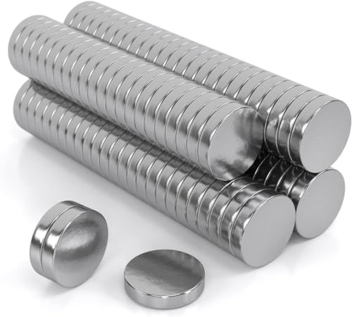 JAWA Mini Magnete 10x2mm - Silberne Kühlschrankmagnete Mit Starkem Halt - Hochqualitative Neodym - Extra Stark für Magnettafel, Haushalt, Werkstatt & Büro (40 Stück)